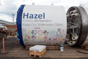A large scale machine named Hazel - used to assist the tunnel digging project